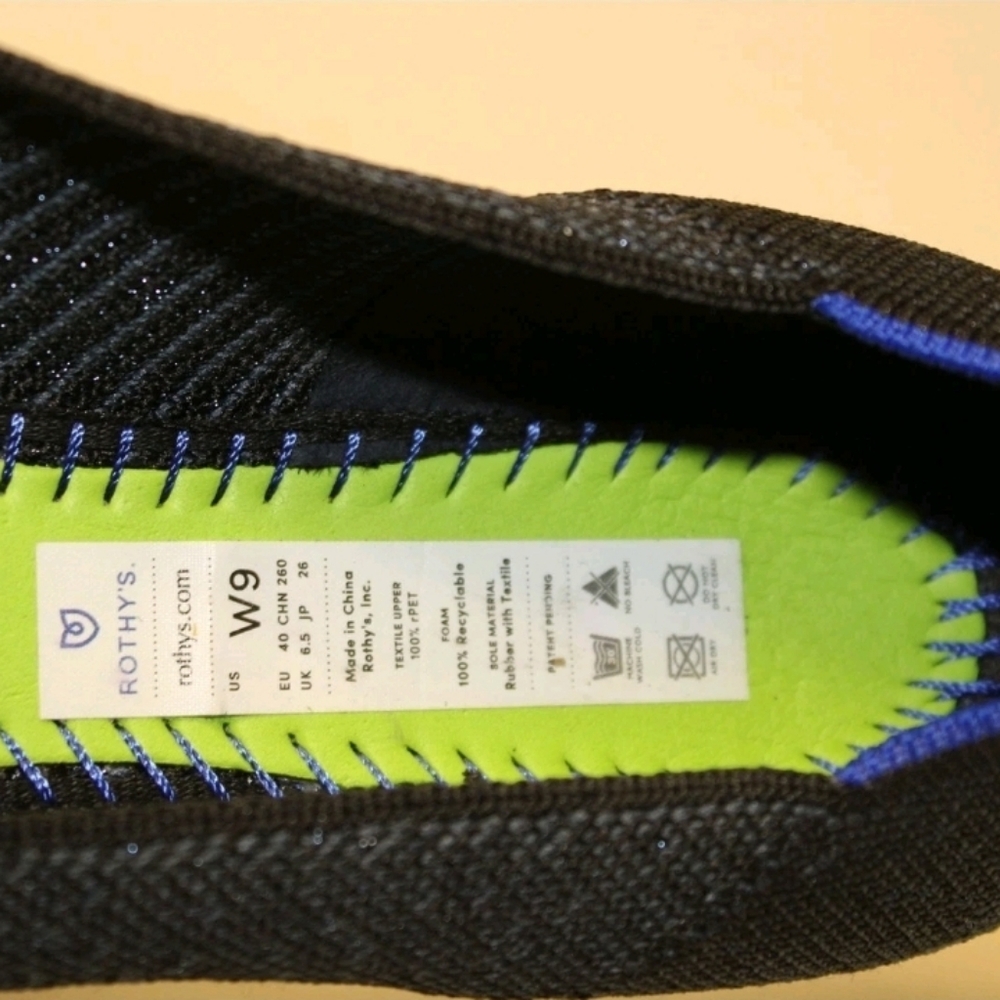 Rothy's Navy Sparkle Ballet Flats The Point Ballet Flats  9 40 HTF! - Picture 10 of 13